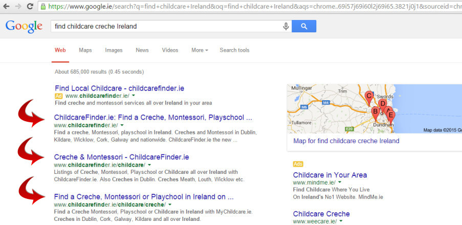 find childcare creche ireland google